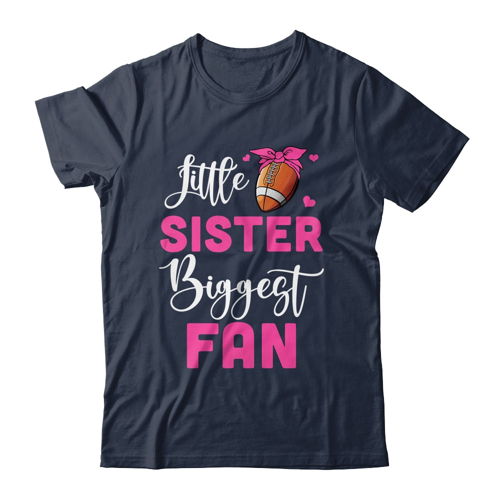 Little Sister Biggest Fan Football Girl Shirt & Tank Top | teecentury