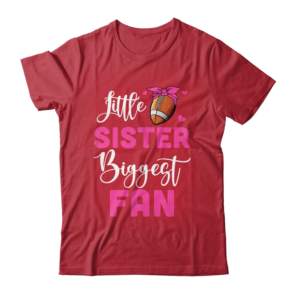 Little Sister Biggest Fan Football Girl Shirt & Tank Top | teecentury