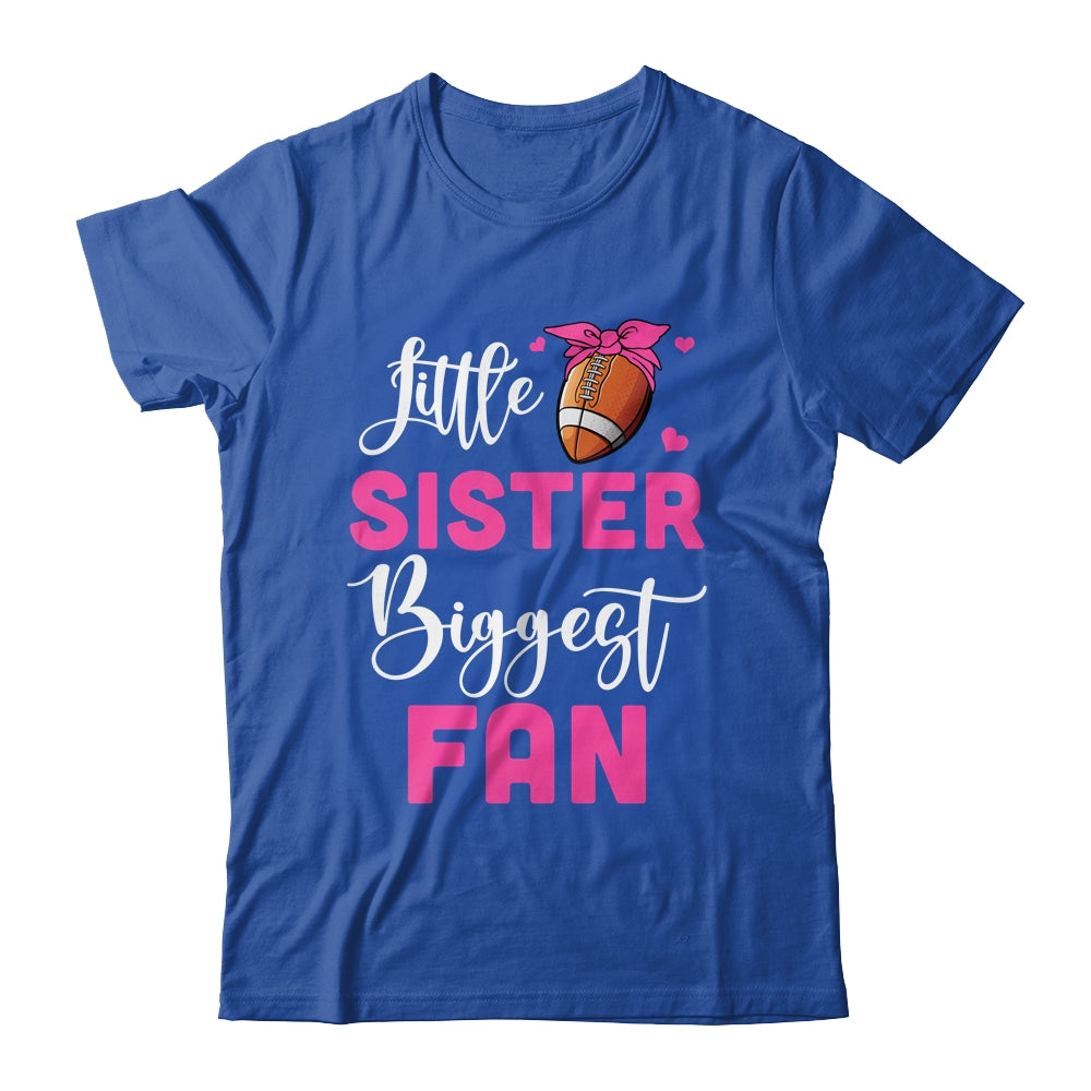 Little Sister Biggest Fan Football Girl Shirt & Tank Top | teecentury