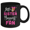 Little Sister Biggest Fan Football Girl Mug | teecentury