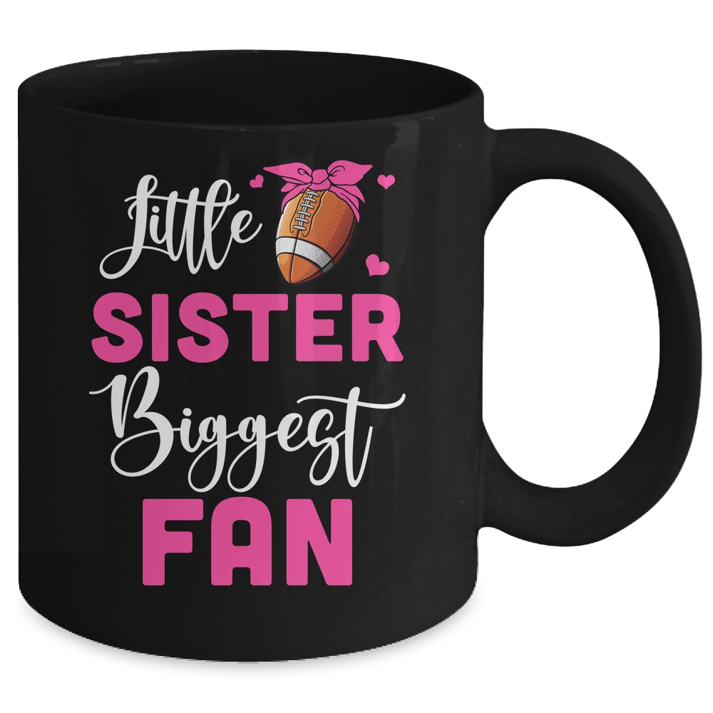 Little Sister Biggest Fan Football Girl Mug | teecentury