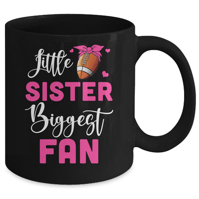 Little Sister Biggest Fan Football Girl Mug | teecentury