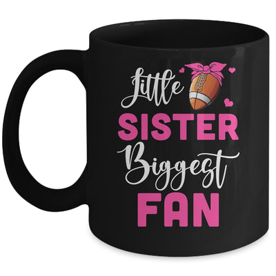 Little Sister Biggest Fan Football Girl Mug | teecentury