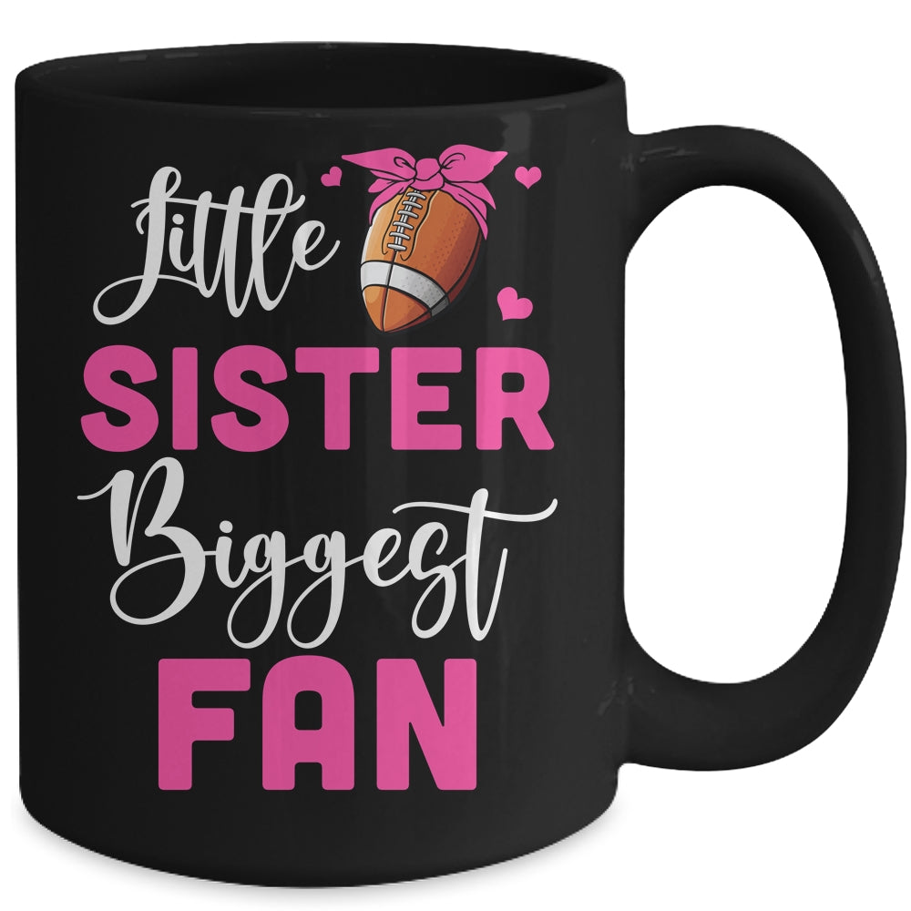 Little Sister Biggest Fan Football Girl Mug | teecentury