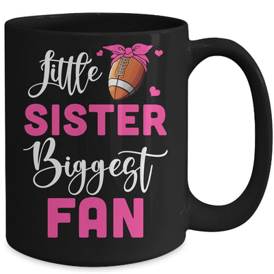 Little Sister Biggest Fan Football Girl Mug | teecentury