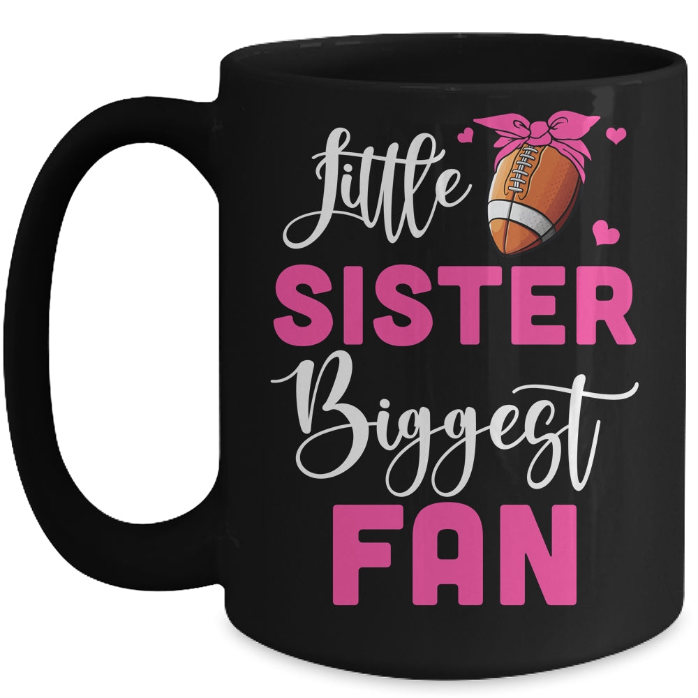 Little Sister Biggest Fan Football Girl Mug | teecentury
