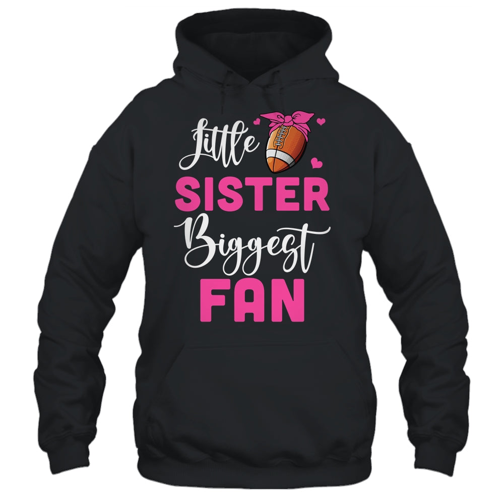Little Sister Biggest Fan Football Girl Shirt & Tank Top | teecentury
