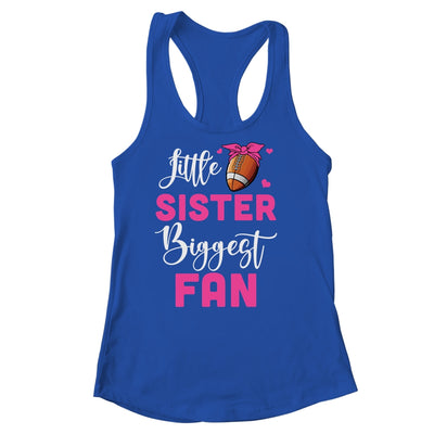 Little Sister Biggest Fan Football Girl Shirt & Tank Top | teecentury