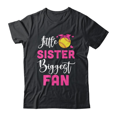 Little Sister Biggest Fan Softball Girl Shirt & Tank Top | teecentury