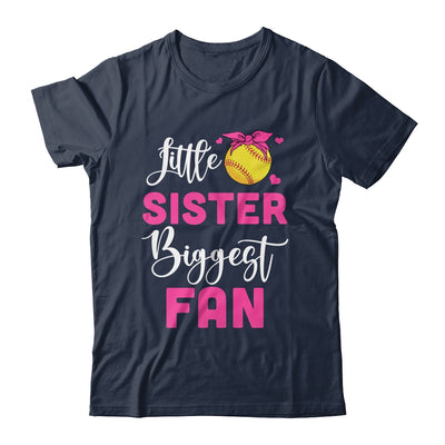 Little Sister Biggest Fan Softball Girl Shirt & Tank Top | teecentury