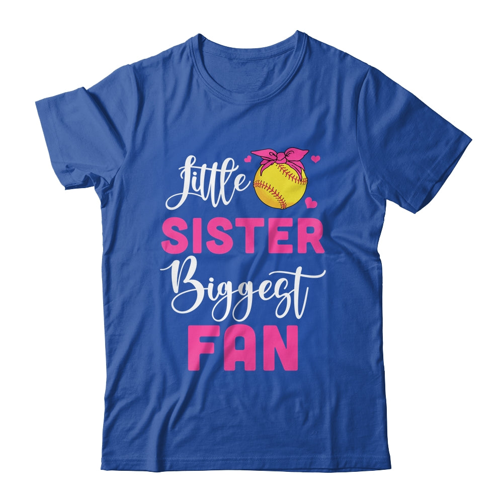 Little Sister Biggest Fan Softball Girl Shirt & Tank Top | teecentury
