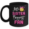 Little Sister Biggest Fan Softball Girl Mug | teecentury