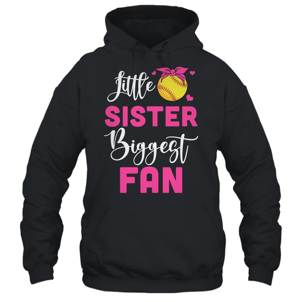 Little Sister Biggest Fan Softball Girl Shirt & Tank Top | teecentury