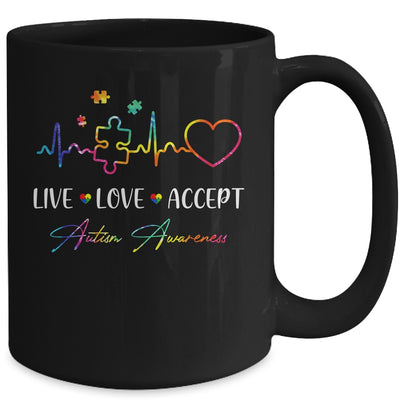 Live Love Accept Autism Awareness Tie Dye Autism Mom Boy Kid Mug Coffee Mug | Teecentury.com