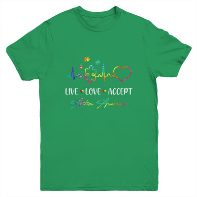 Live Love Accept Autism Awareness Tie Dye Autism Mom Boy Kid Youth Youth Shirt | Teecentury.com