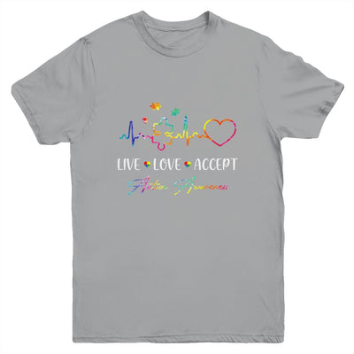 Live Love Accept Autism Awareness Tie Dye Autism Mom Boy Kid Youth Youth Shirt | Teecentury.com