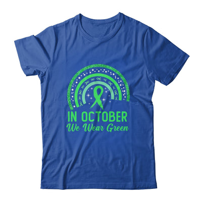 Liver Cancer Awareness In October We Wear Green Rainbow Shirt & Hoodie | teecentury
