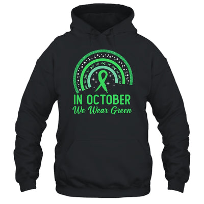 Liver Cancer Awareness In October We Wear Green Rainbow Shirt & Hoodie | teecentury