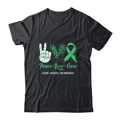 Liver Cancer Awareness Peace Love Cure Leopard T-Shirt & Hoodie | Teecentury.com