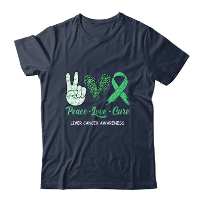 Liver Cancer Awareness Peace Love Cure Leopard T-Shirt & Hoodie | Teecentury.com