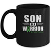 Liver Cancer Awareness Son Of Warrior Green Gift Coffee Mug | Teecentury.com