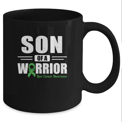 Liver Cancer Awareness Son Of Warrior Green Gift Coffee Mug | Teecentury.com