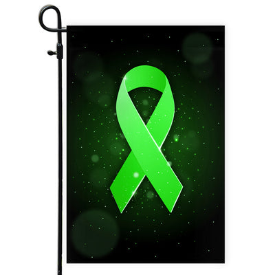Liver Cancer Mental Health Lymphoma Kidney Disease Cancer Awareness Flag Green Ribbon Flag | Teecentury.com
