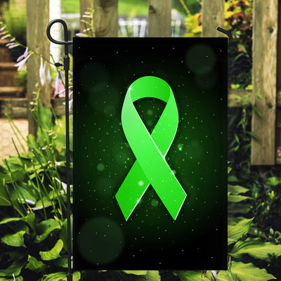 Liver Cancer Mental Health Lymphoma Kidney Disease Cancer Awareness Flag Green Ribbon Flag | Teecentury.com