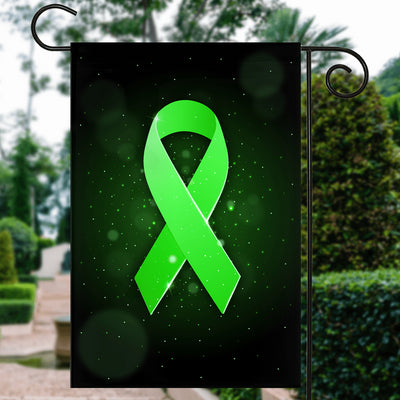 Liver Cancer Mental Health Lymphoma Kidney Disease Cancer Awareness Flag Green Ribbon Flag | Teecentury.com