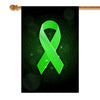Liver Cancer Mental Health Lymphoma Kidney Disease Cancer Awareness Flag Green Ribbon Flag | Teecentury.com