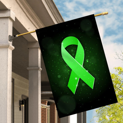 Liver Cancer Mental Health Lymphoma Kidney Disease Cancer Awareness Flag Green Ribbon Flag | Teecentury.com