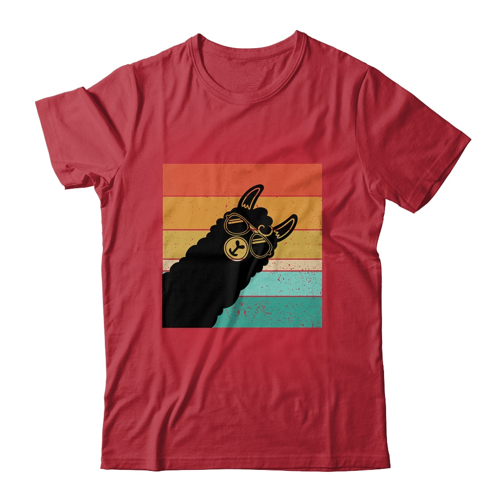 Llama Alpaca Fun Rainbow Retro Style Shirt & Tank Top | teecentury