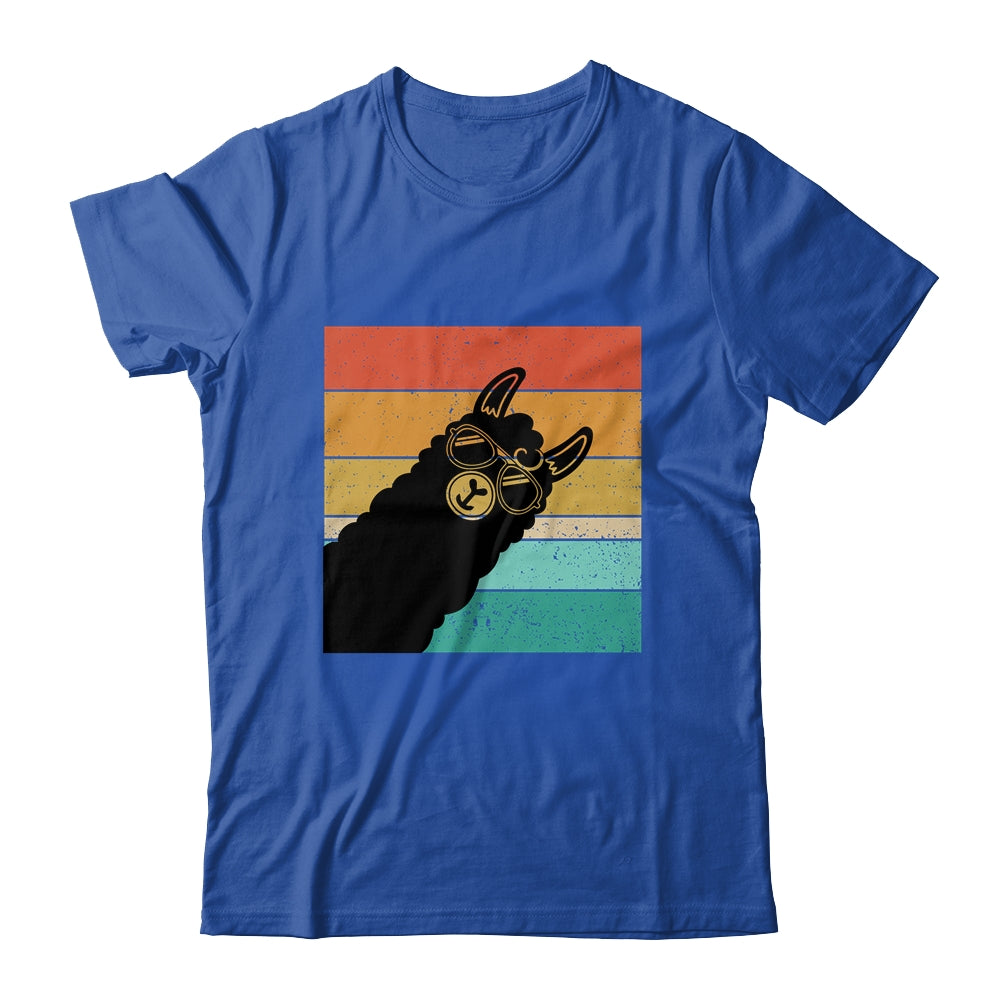 Llama Alpaca Fun Rainbow Retro Style Shirt & Tank Top | teecentury