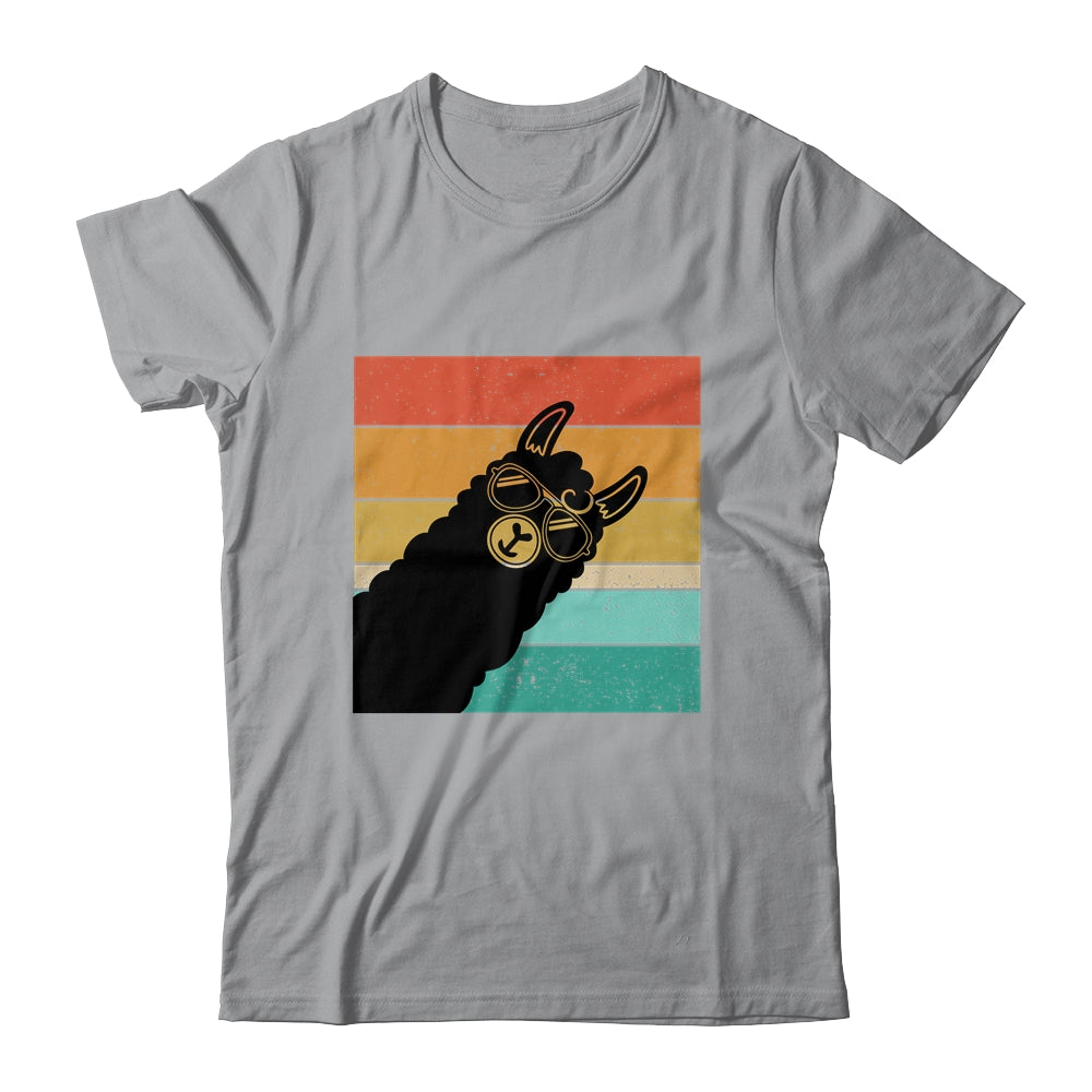 Llama Alpaca Fun Rainbow Retro Style Shirt & Tank Top | teecentury