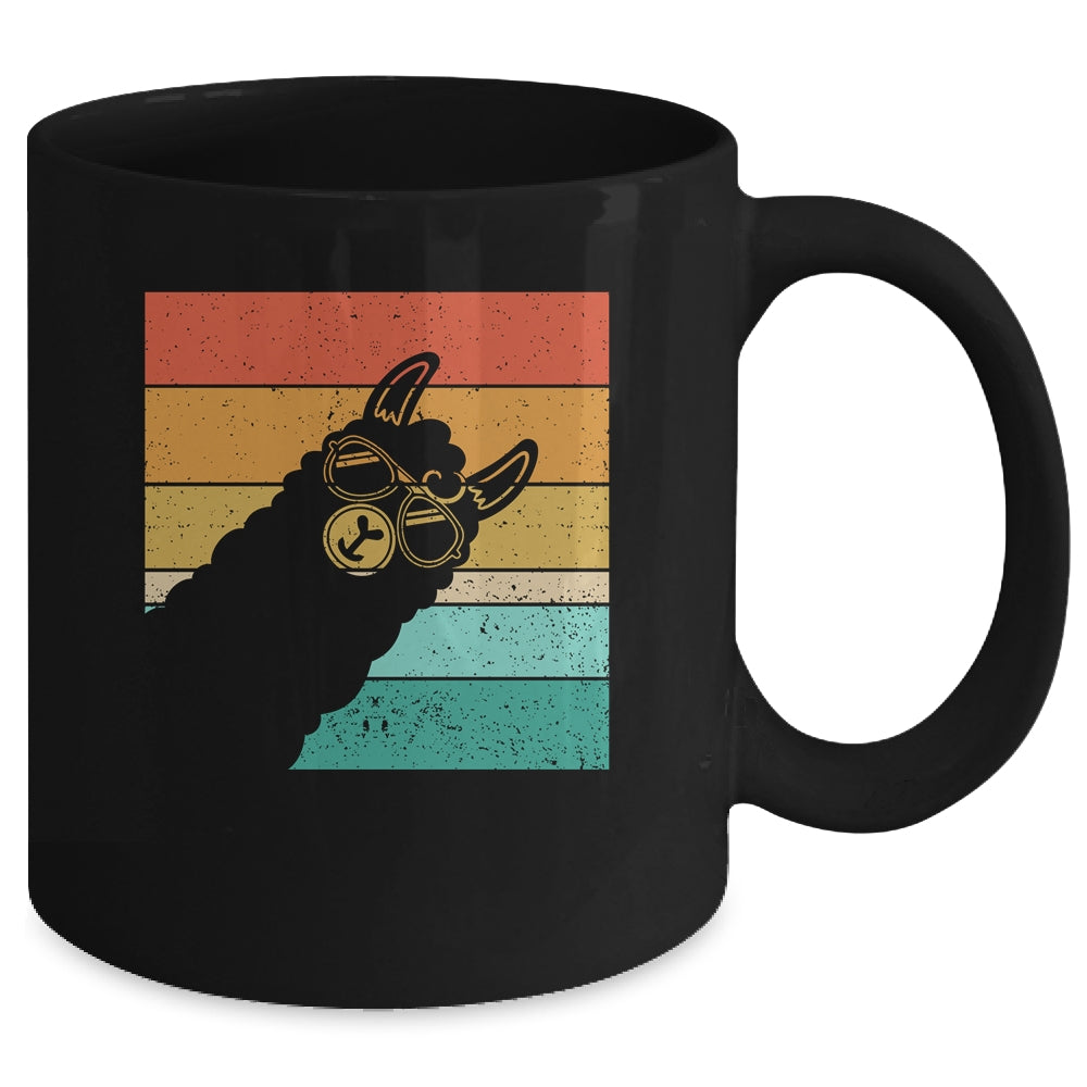 Llama Alpaca Fun Rainbow Retro Style Mug | teecentury