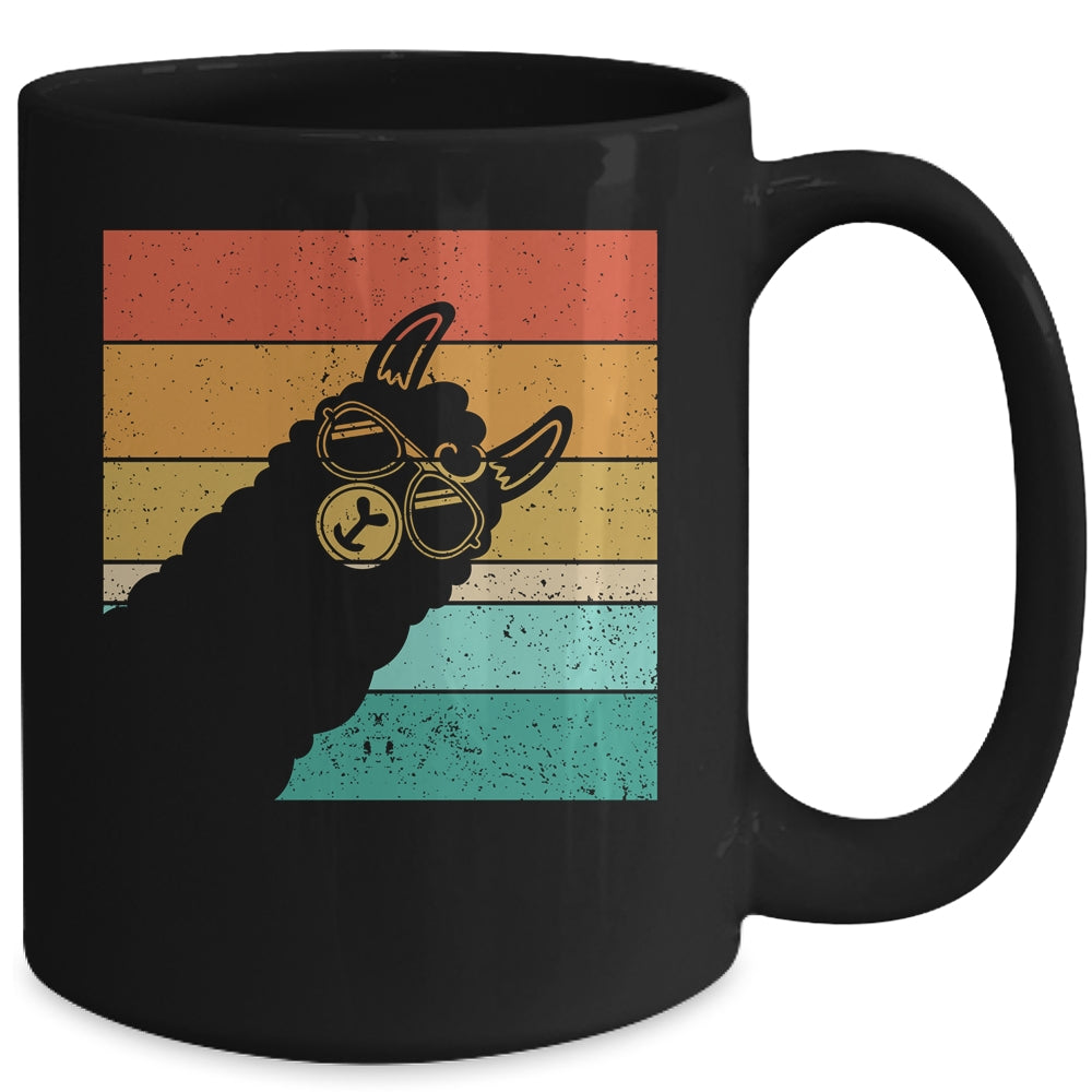 Llama Alpaca Fun Rainbow Retro Style Mug | teecentury
