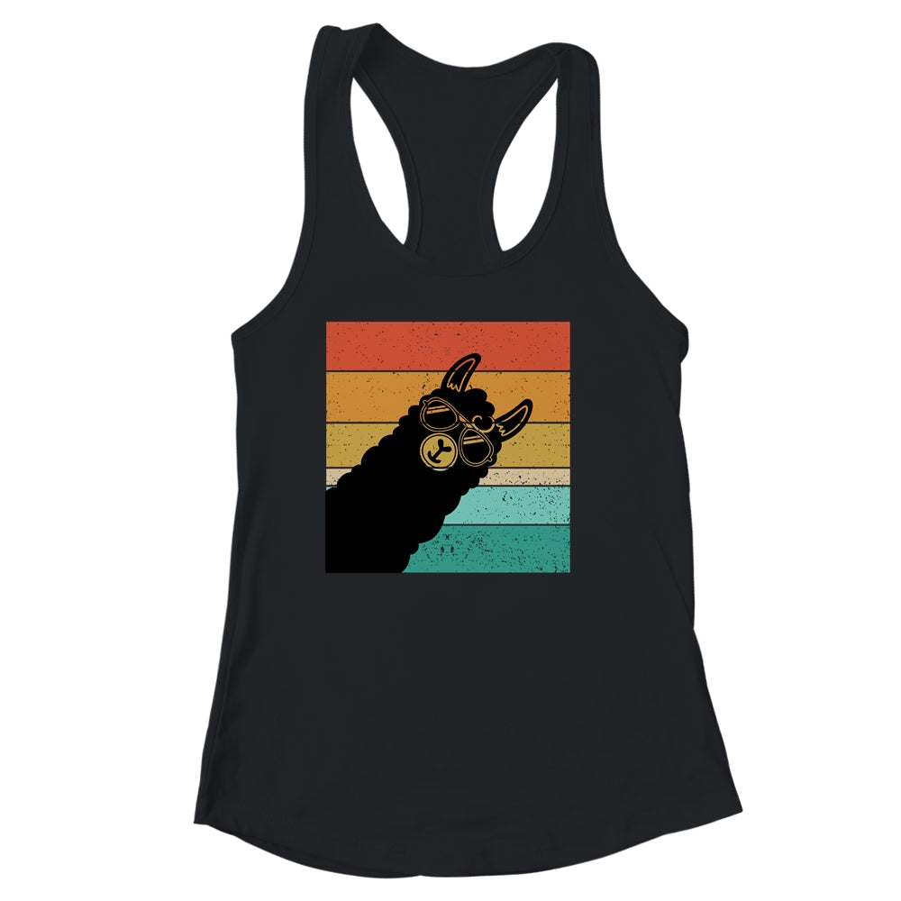Llama Alpaca Fun Rainbow Retro Style Shirt & Tank Top | teecentury
