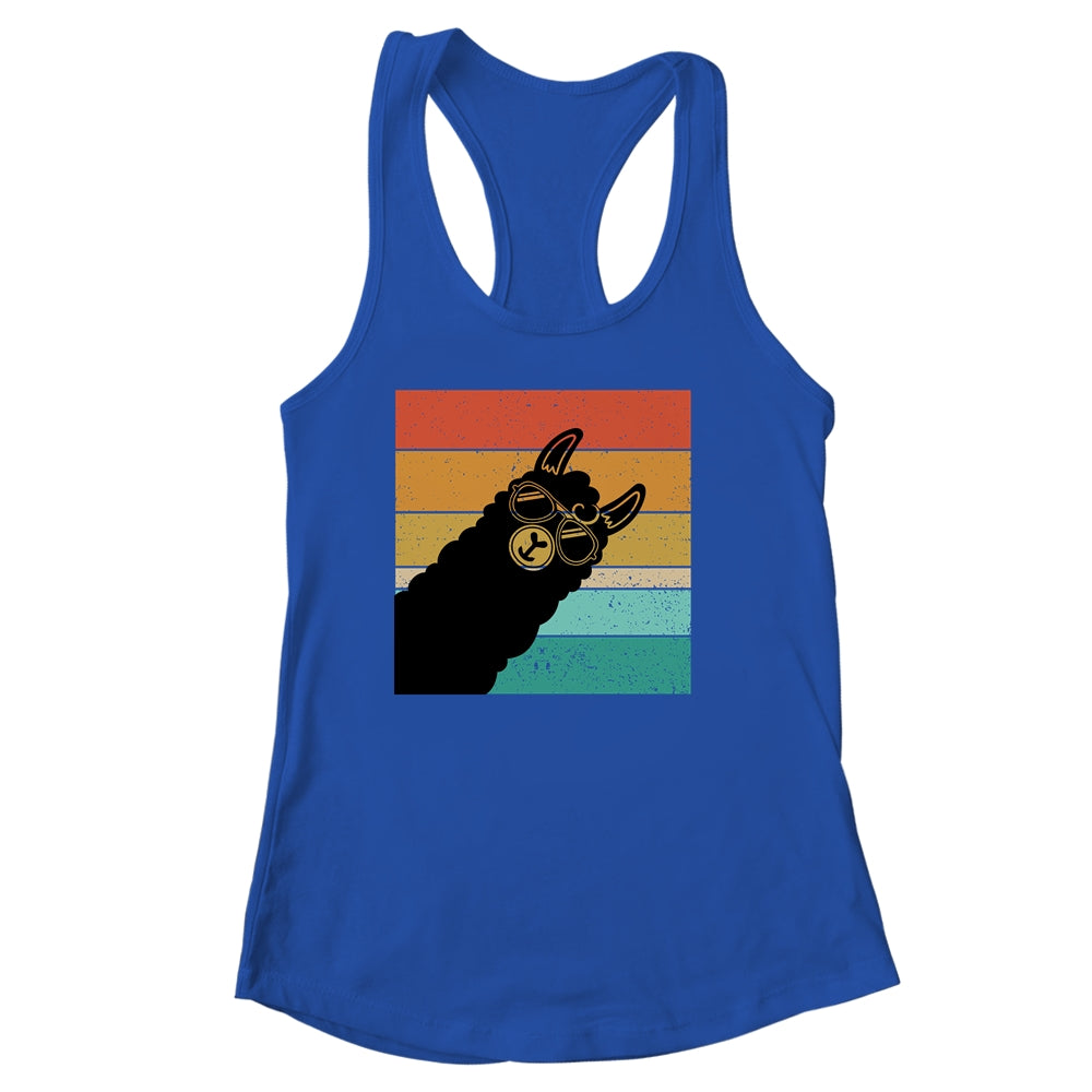 Llama Alpaca Fun Rainbow Retro Style Shirt & Tank Top | teecentury