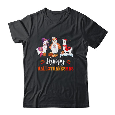 Llama Halloween Thanksgiving Merry Christmas Hallothanksmas T-Shirt & Sweatshirt | Teecentury.com