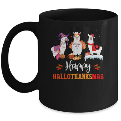 Llama Halloween Thanksgiving Merry Christmas Hallothanksmas Mug Coffee Mug | Teecentury.com
