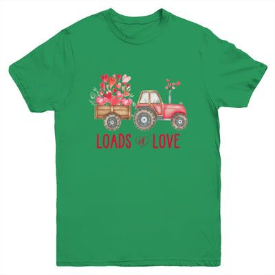 Loads Of Love Farm Tractor Valentines Day For Boys Youth Youth Shirt | Teecentury.com