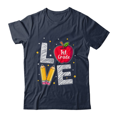 Love 1st Grade Apple Funny Back To School Teacher T-Shirt & Hoodie | Teecentury.com