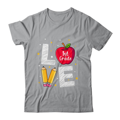 Love 1st Grade Apple Funny Back To School Teacher T-Shirt & Hoodie | Teecentury.com