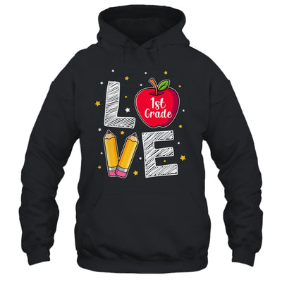 Love 1st Grade Apple Funny Back To School Teacher T-Shirt & Hoodie | Teecentury.com