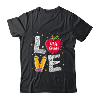Love 4th Grade Apple Funny Back To School Teacher T-Shirt & Hoodie | Teecentury.com