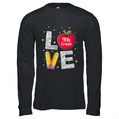 Love 4th Grade Apple Funny Back To School Teacher T-Shirt & Hoodie | Teecentury.com