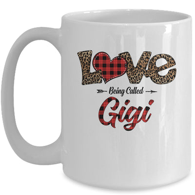 Love Being Called Gigi Leopard Red Plaid Heart Valentine Mug Coffee Mug | Teecentury.com