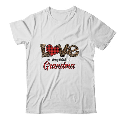 Love Being Called Grandma Leopard Red Plaid Heart Valentine T-Shirt & Tank Top | Teecentury.com