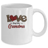 Love Being Called Grandma Leopard Red Plaid Heart Valentine Mug Coffee Mug | Teecentury.com