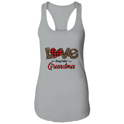 Love Being Called Grandma Leopard Red Plaid Heart Valentine T-Shirt & Tank Top | Teecentury.com